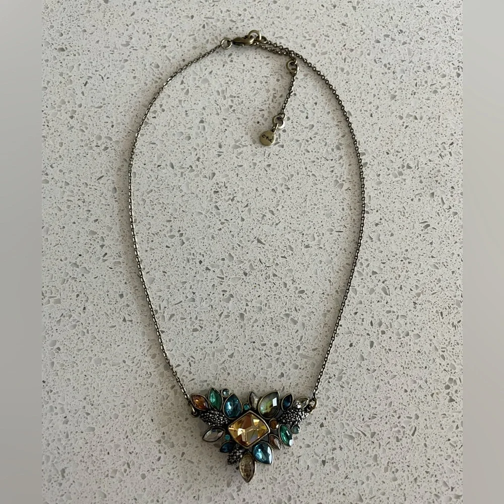 Chloe + Isabel necklace, teal blue amber gemstones - Picture 3 of 3